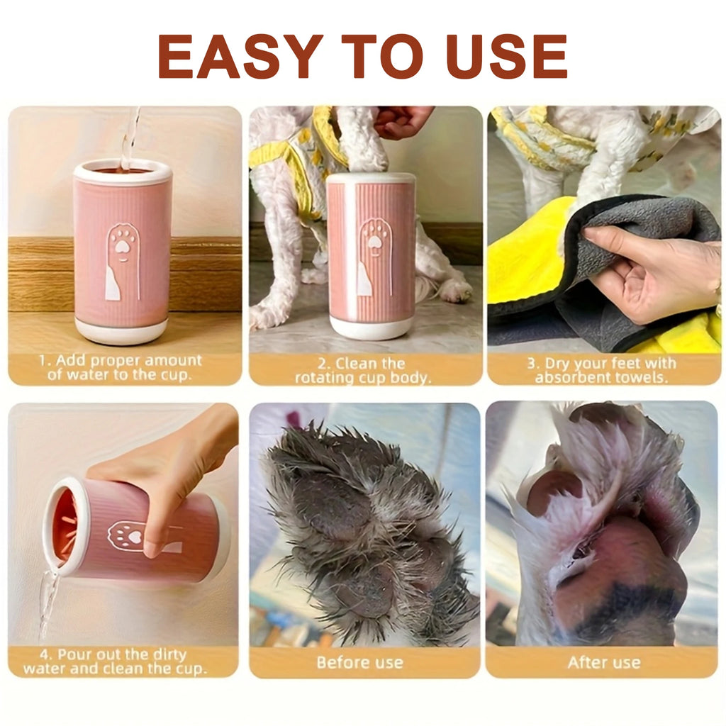 Moku PawClean – Limpiador de Patas para Perros | Cepillos de Silicona Suave para una Limpieza Rápida