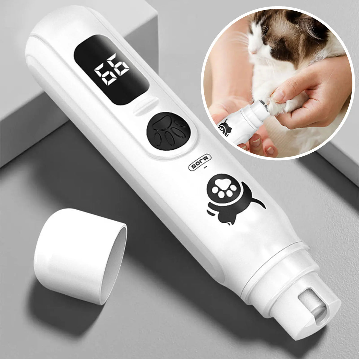 Pet Nail Grinder Electric Nail Trimmer Nail Clippers 3 Speed Rechargeable Cat Nail Trimmer for Dogs Cat