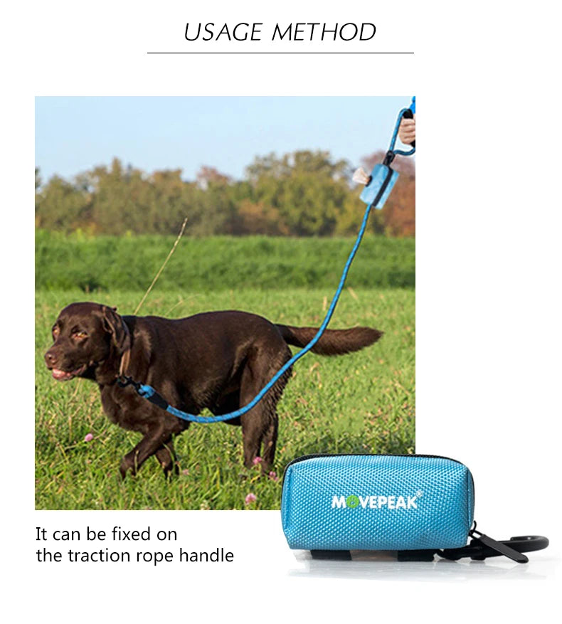 Pet Dog Poop Bag Holder Leash Attachment  Adjustable Mini Travel Garbage Bag Dogs Waste Poop Bags Dispenser Pet Cleaning Tools