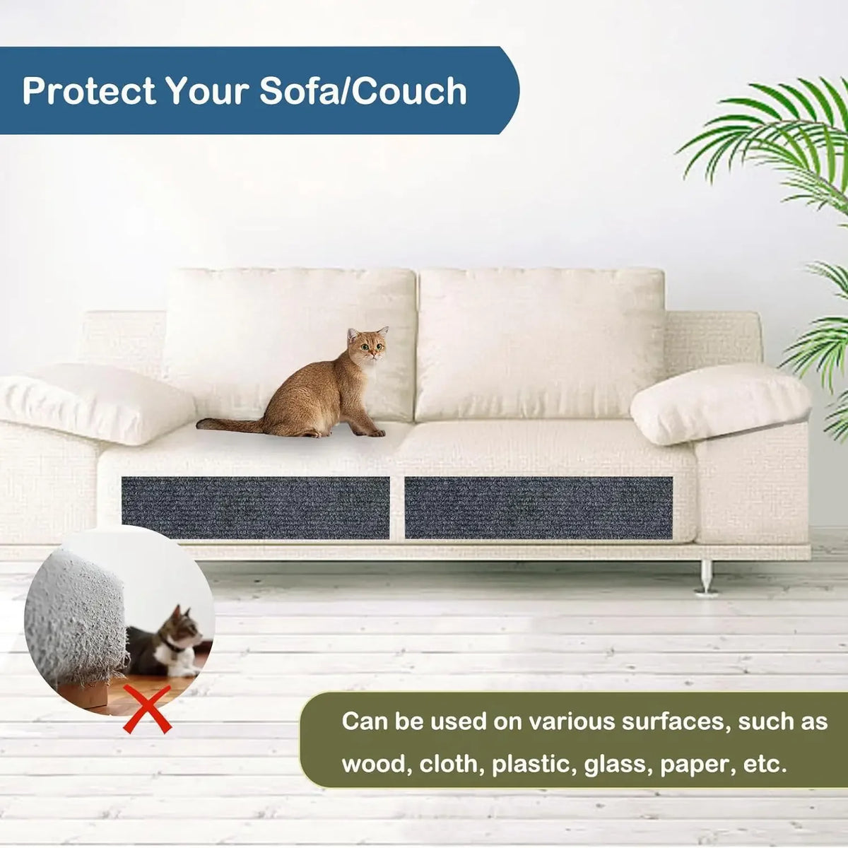 🐱 Moku Scratch – Protector Adhesivo Antirrasguños para Gatos | Protege tus Muebles y Paredes 🐱✨