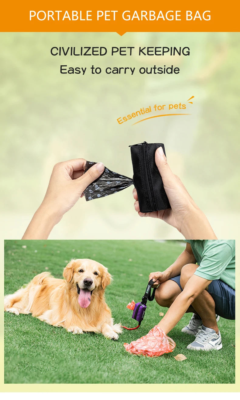 Pet Dog Poop Bag Holder Leash Attachment  Adjustable Mini Travel Garbage Bag Dogs Waste Poop Bags Dispenser Pet Cleaning Tools