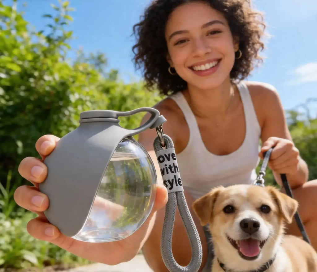 Moku HydroPaw – Botella de Agua Portátil para Perros | Bebedero Antiderrames para Paseos 🐶💧