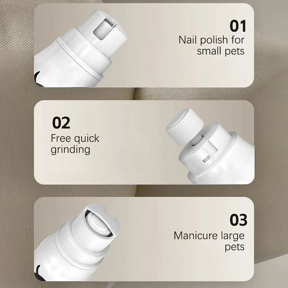 Pet Nail Grinder Electric Nail Trimmer Nail Clippers 3 Speed Rechargeable Cat Nail Trimmer for Dogs Cat